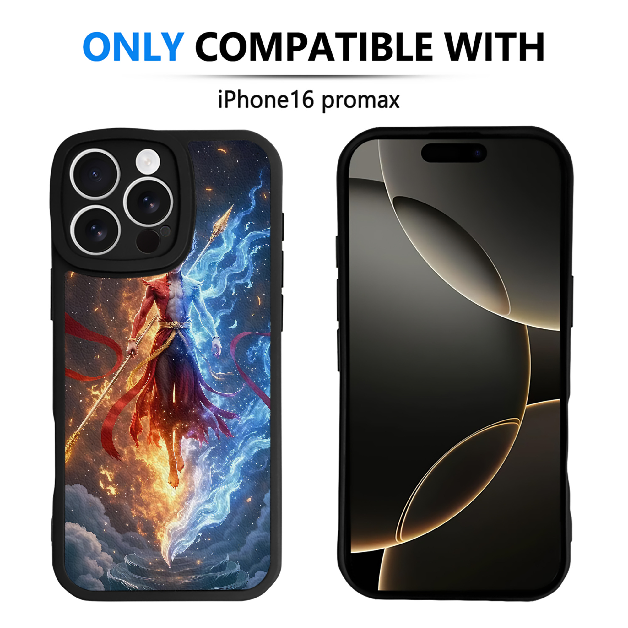 （画像用） Ne Zha 2 ナタ 魔童の大暴れ 【iPhone 16シリーズ対応】シリコンスマホケース（レザー調） 材質：シリコン